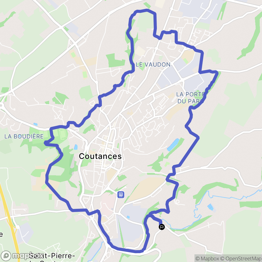 Coutances : carte du parcours de randonnée - France