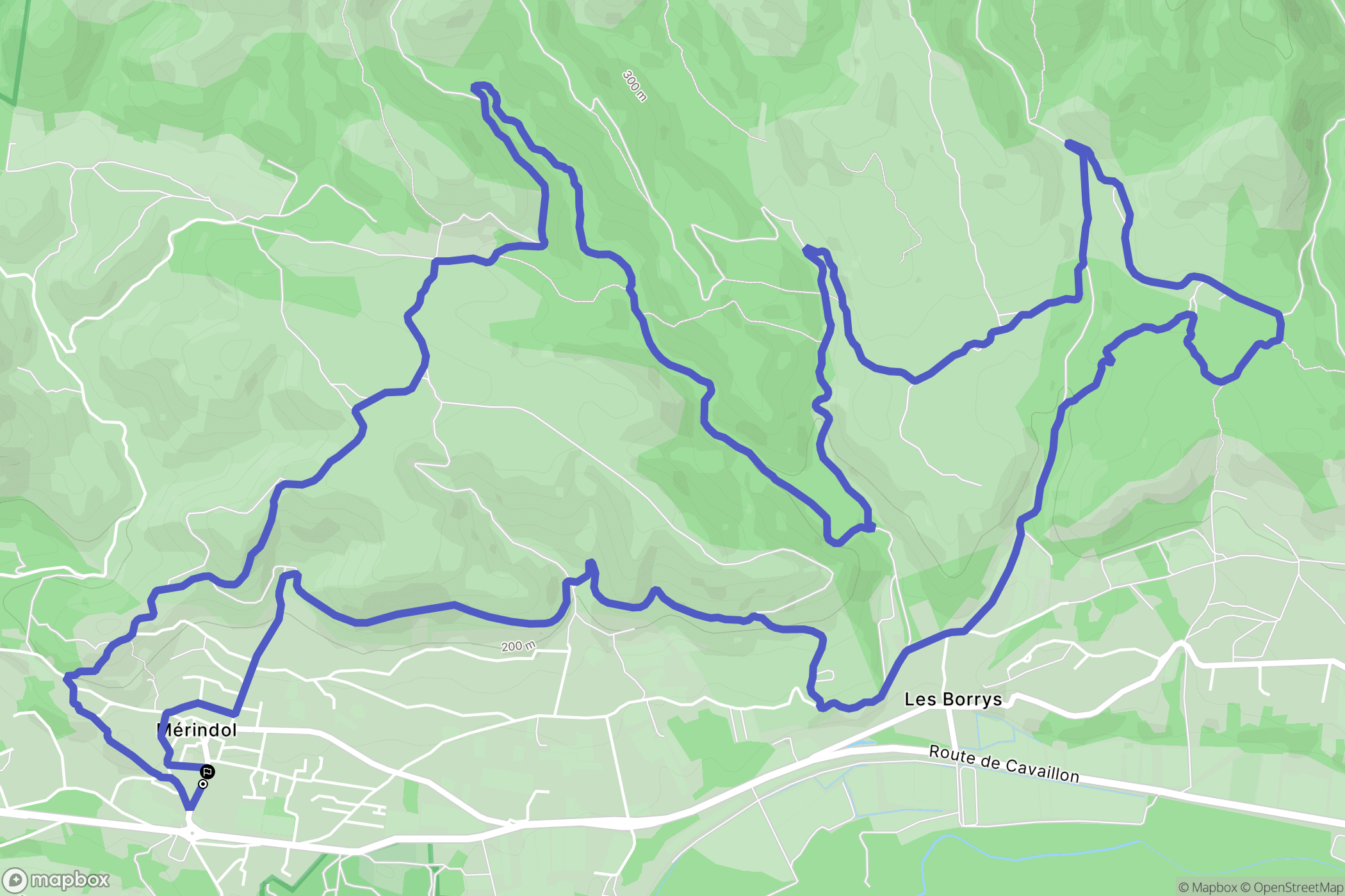 Mérindol : carte du parcours de randonnée - France