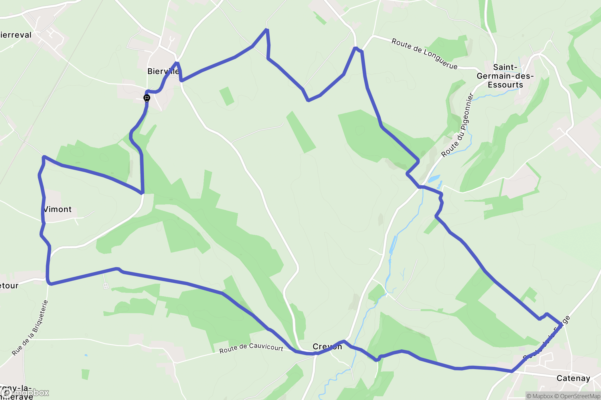 Bierville : carte du parcours de randonnée - France