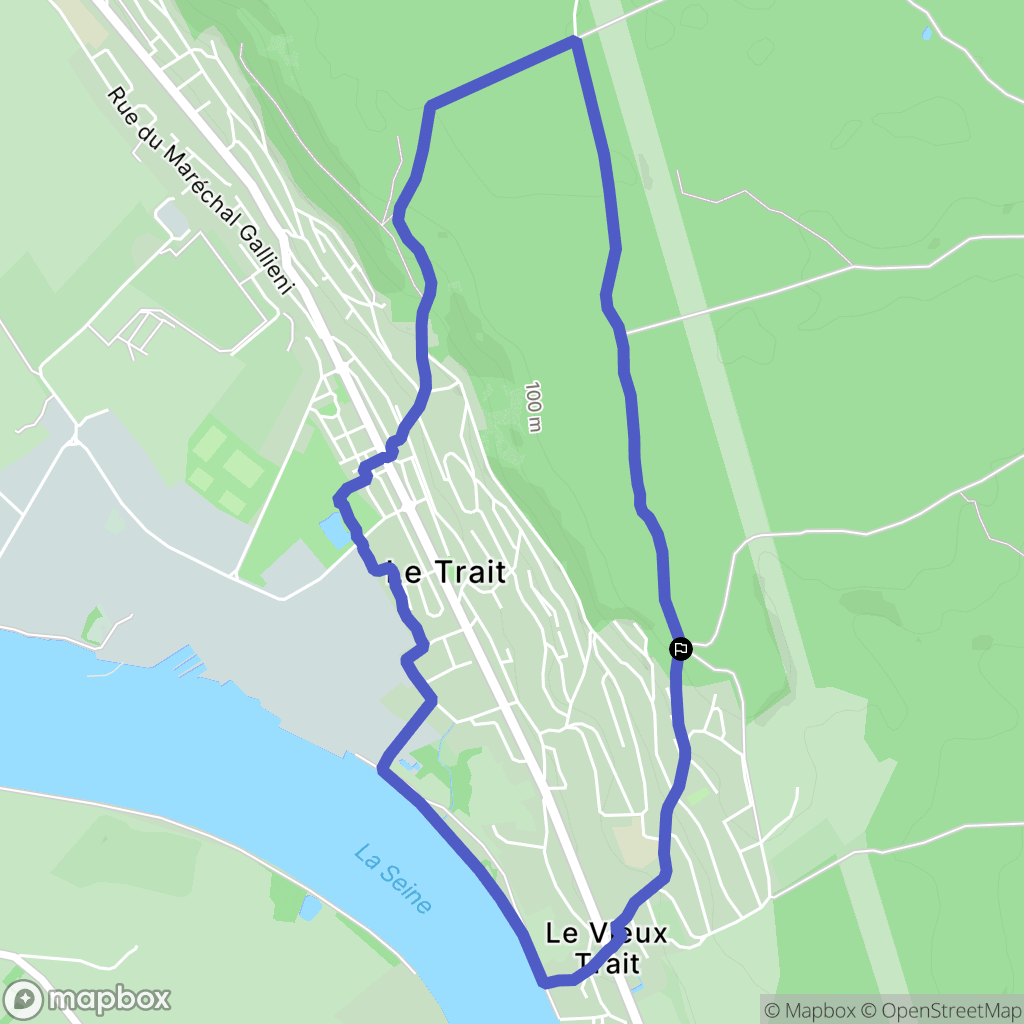 Le Trait : carte du parcours de randonnée - France