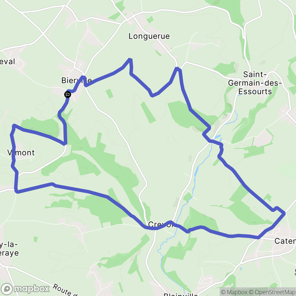 Bierville : carte du parcours de randonnée - France