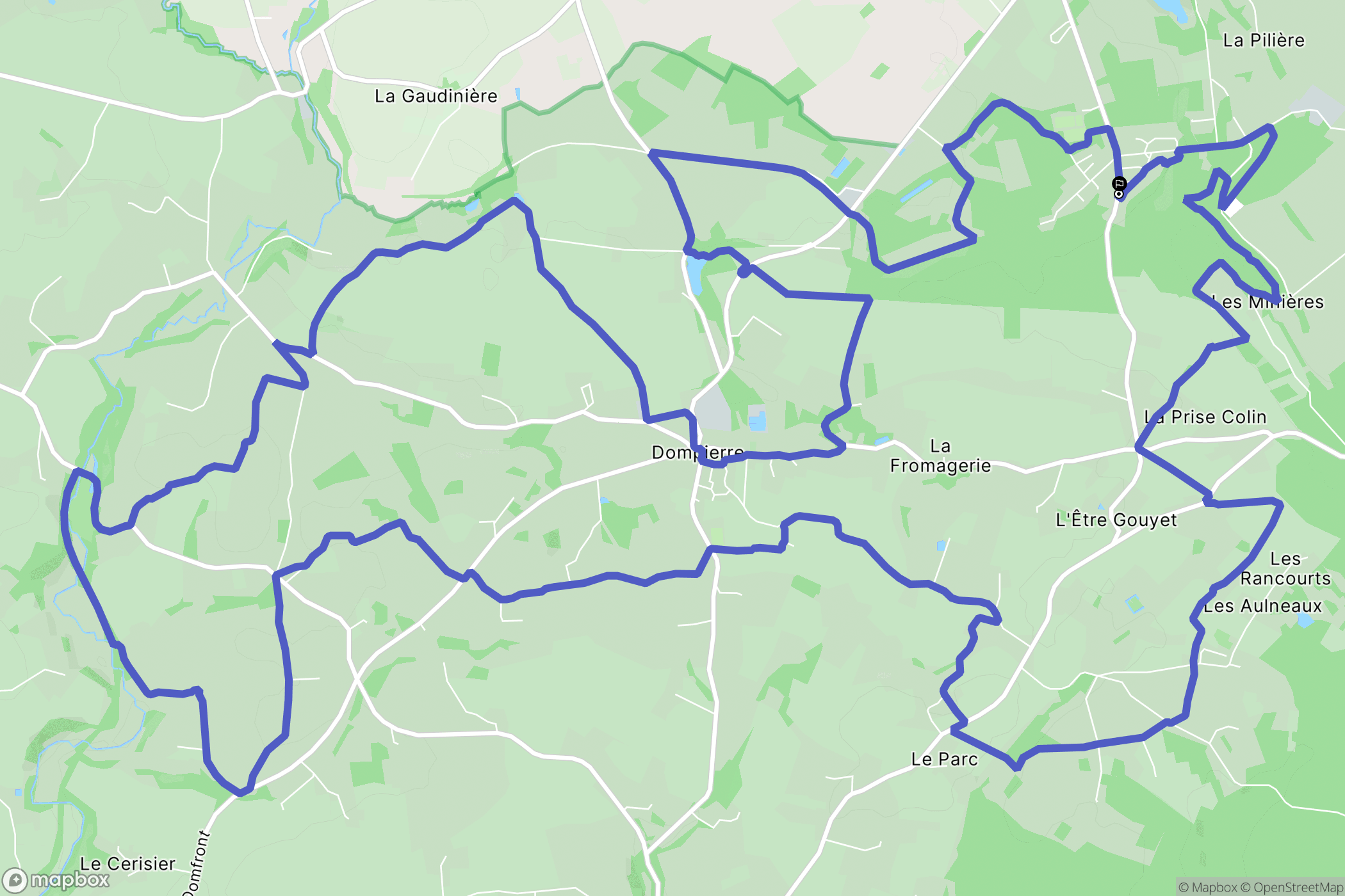 Dompierre : carte du parcours de randonnée - France