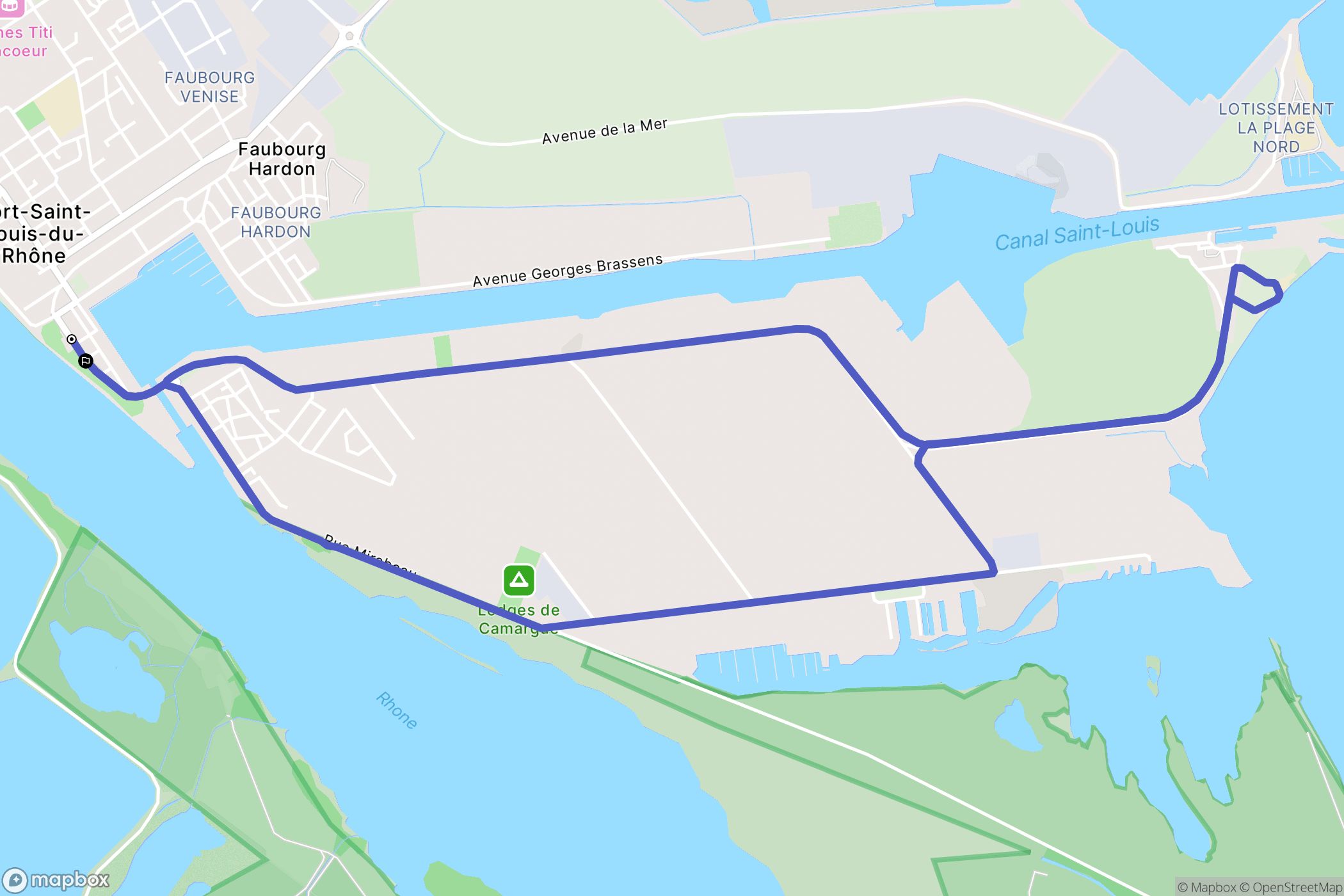 Port-Saint-Louis-du-Rhône : carte du parcours de randonnée - France