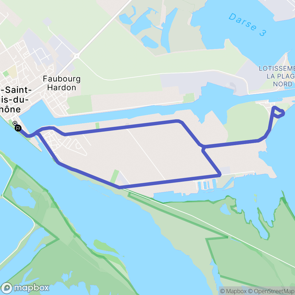 Port-Saint-Louis-du-Rhône : carte du parcours de randonnée - France
