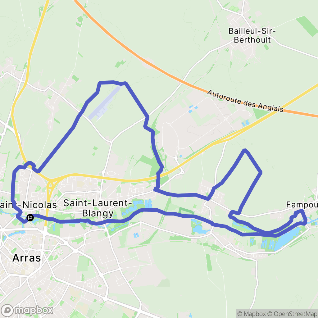 Saint-Laurent-Blangy : carte du parcours de randonnée - France