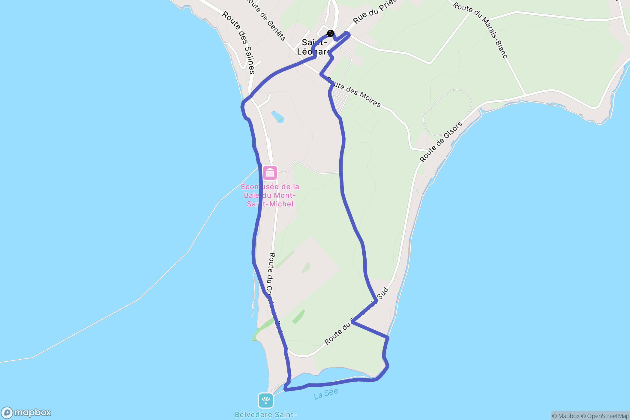 Saint-Léonard : carte du parcours de randonnée - France