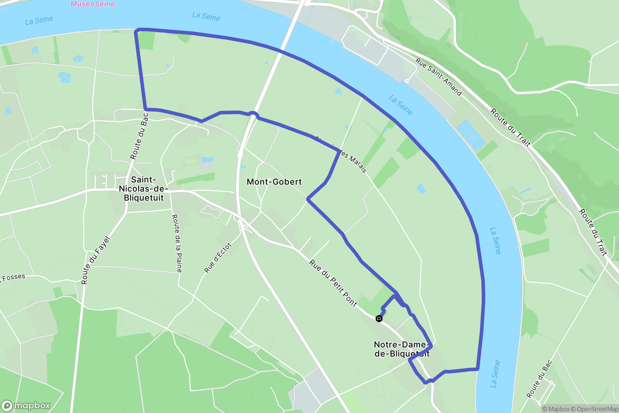 Bliquetuit : carte du parcours de randonnée - France
