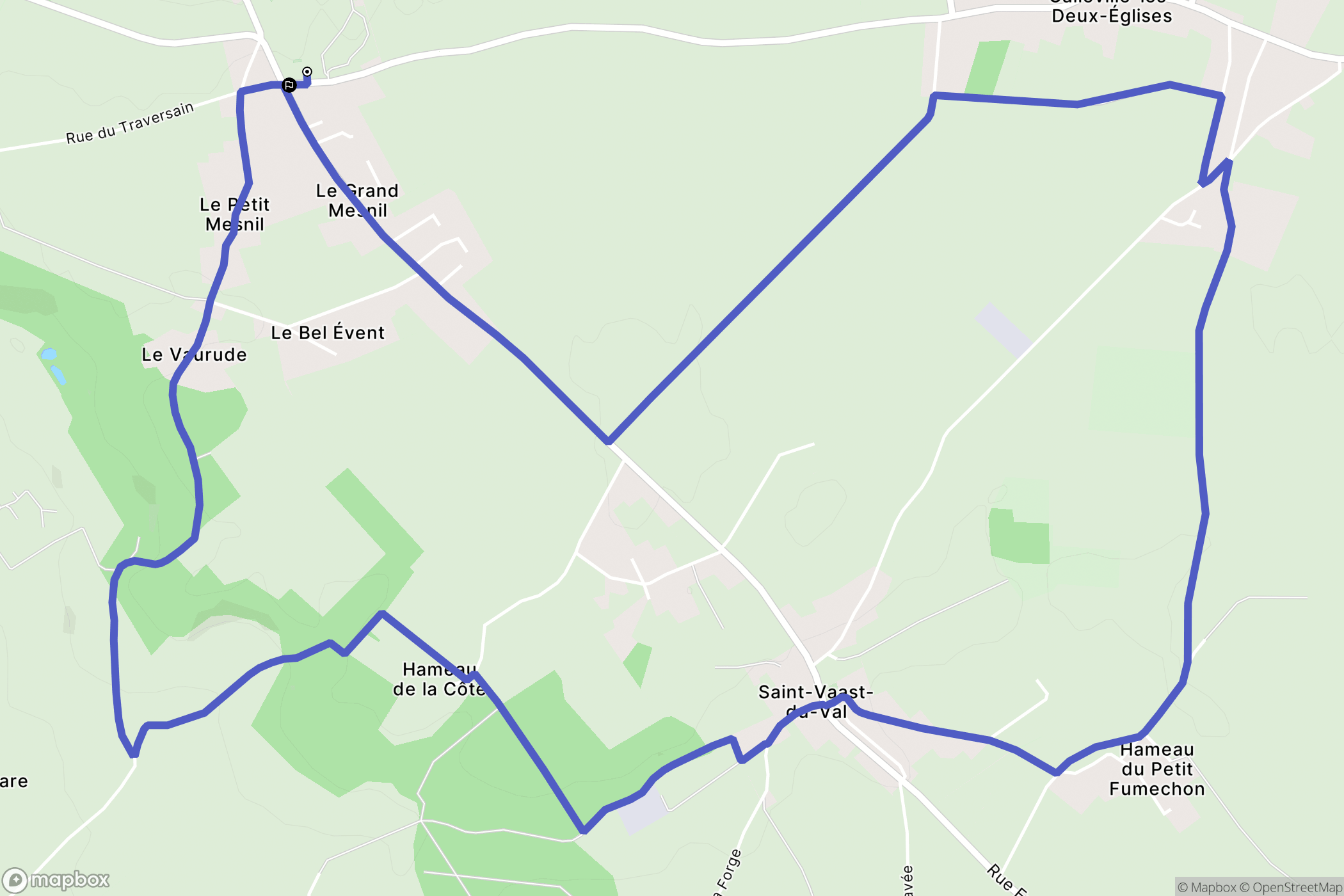 Belleville-en-Caux : carte du parcours de randonnée - France