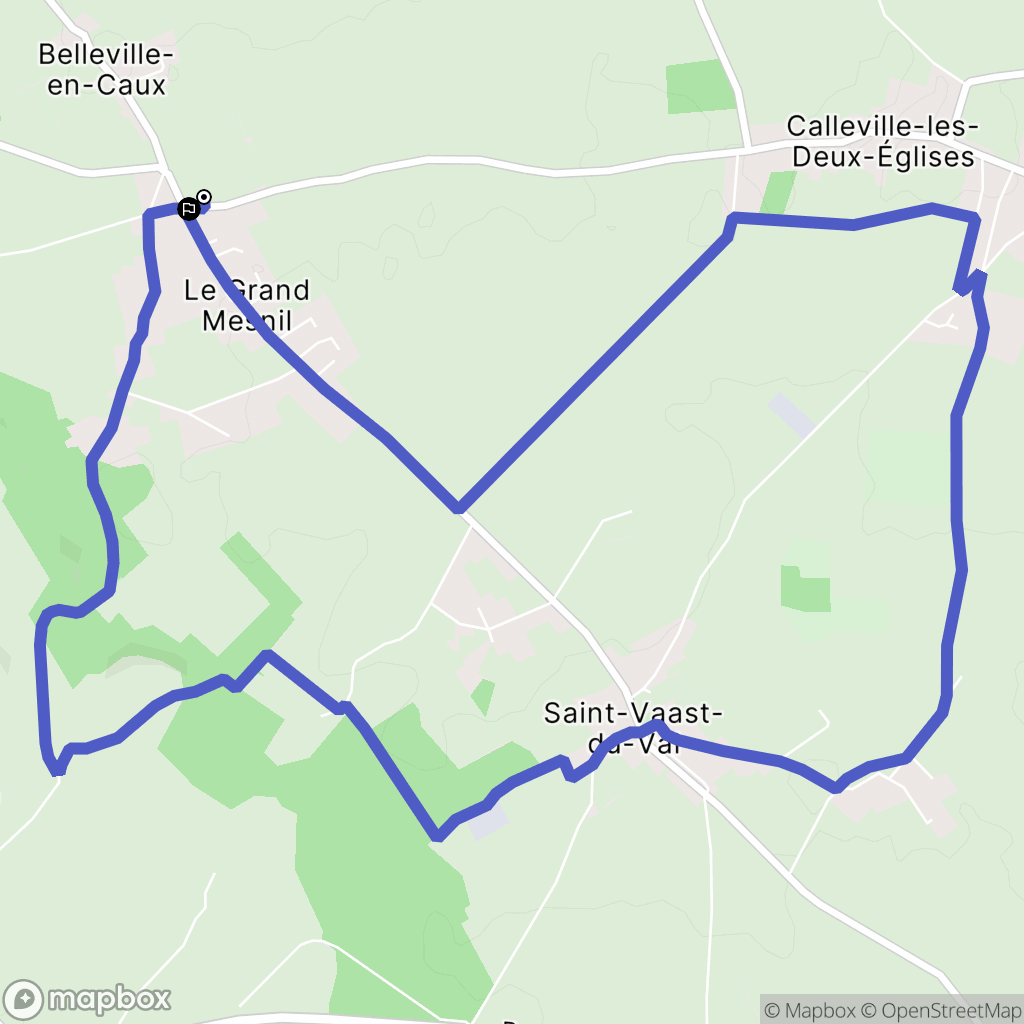 Belleville-en-Caux : carte du parcours de randonnée - France