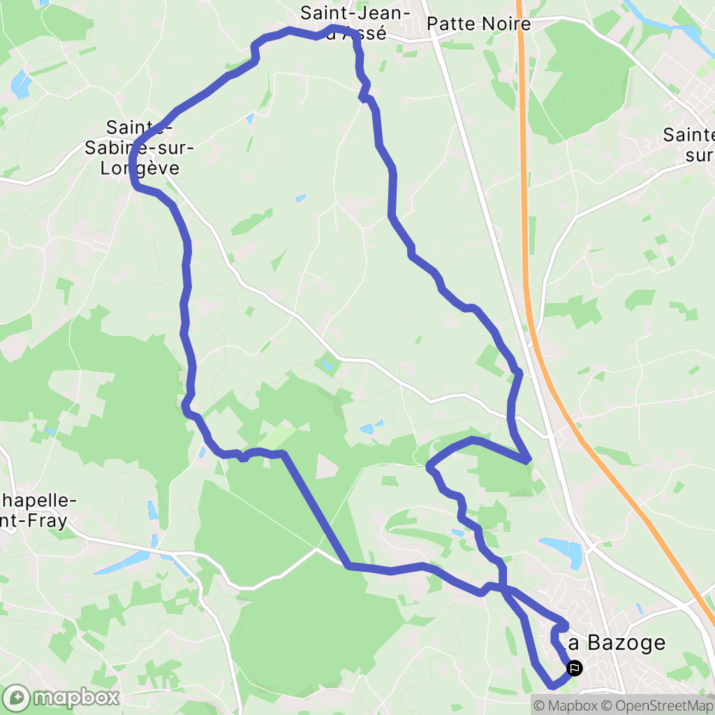 La Bazoge : carte du parcours de randonnée - France