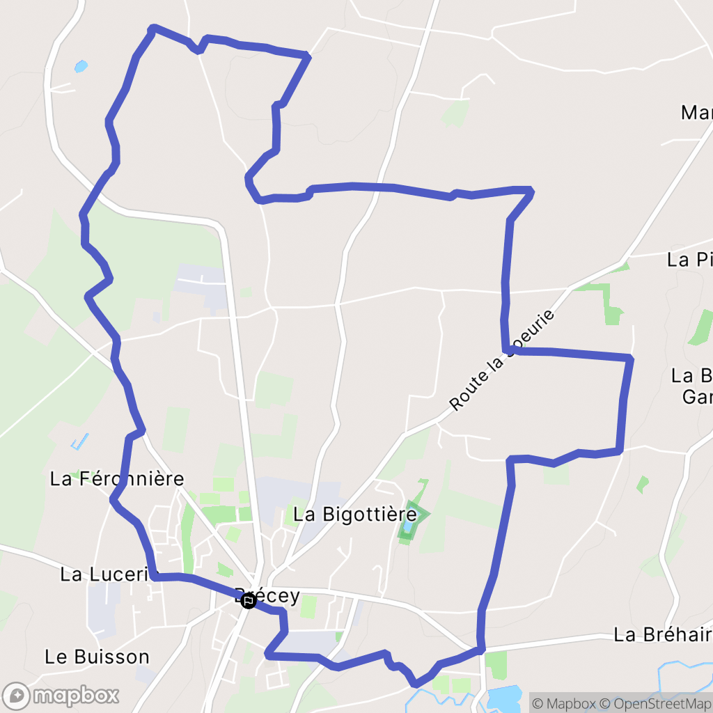 Brécey : carte du parcours de randonnée - France