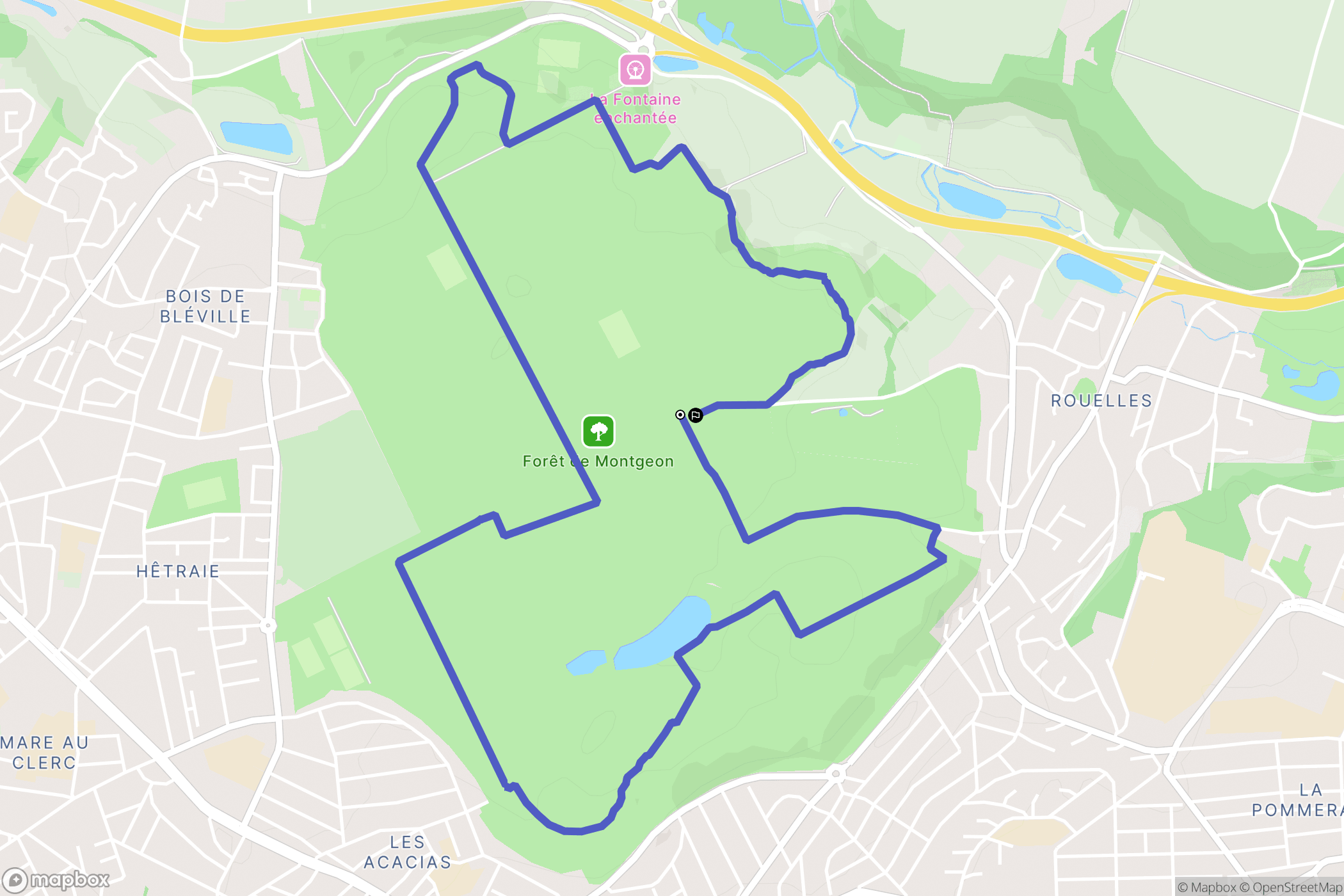 Le Havre : carte du parcours de randonnée - France