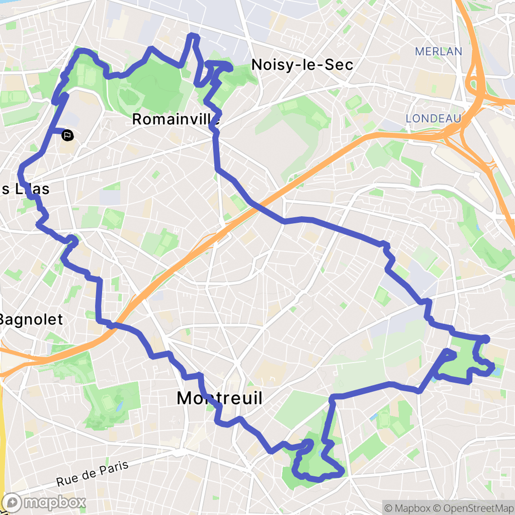 Les Lilas : carte du parcours de randonnée - France