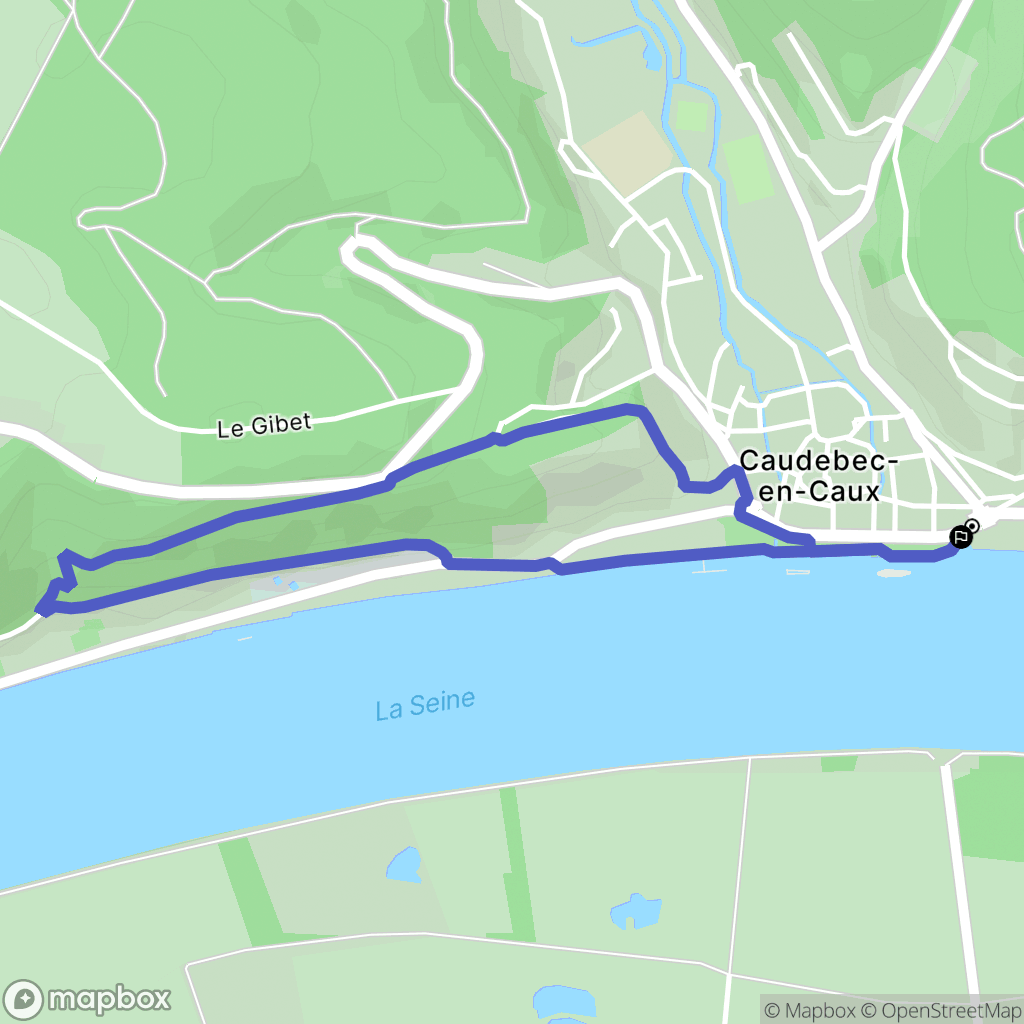 Caudebec-en-Caux : carte du parcours de randonnée - France