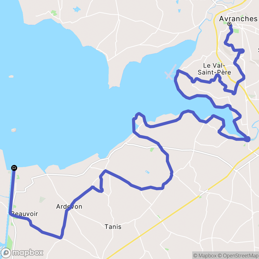 Avranches : carte du parcours de randonnée - France