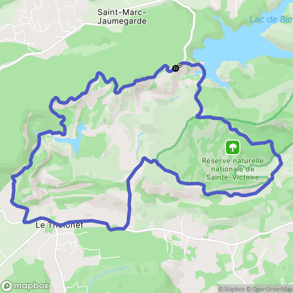 Saint-Marc-Jaumegarde : carte du parcours de randonnée - France