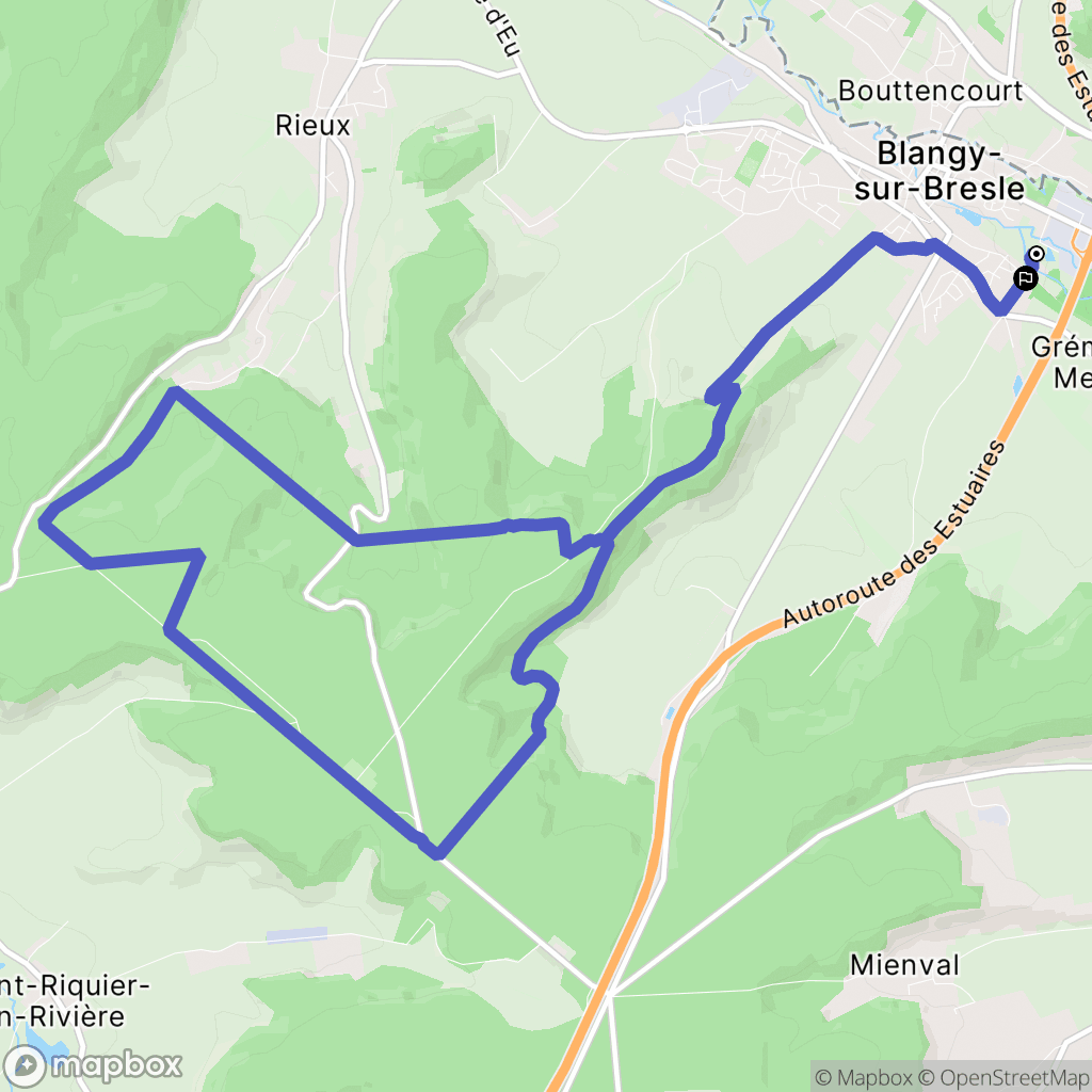 Blanguy-sur-Bresle : carte du parcours de randonnée - France