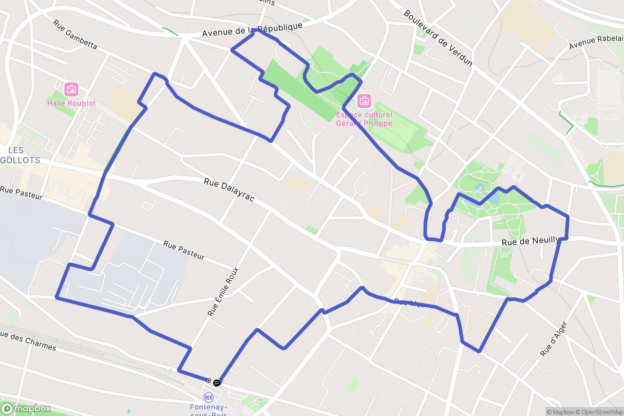 Fontenay-sous-Bois : carte du parcours de randonnée - France