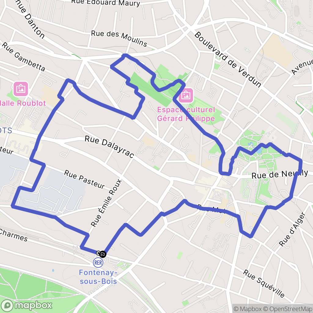 Fontenay-sous-Bois : carte du parcours de randonnée - France