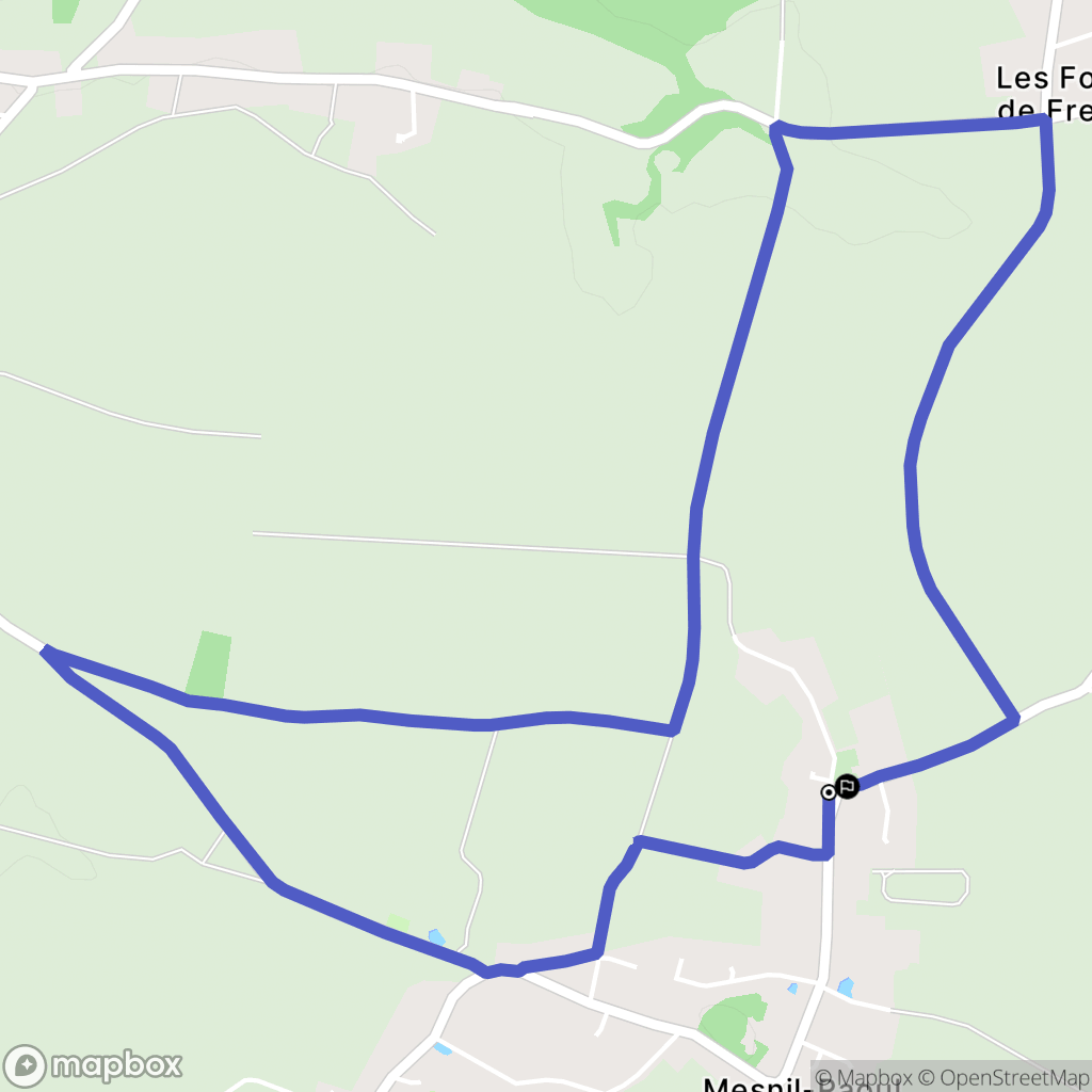 Mesnil-Raoul : carte du parcours de randonnée - France