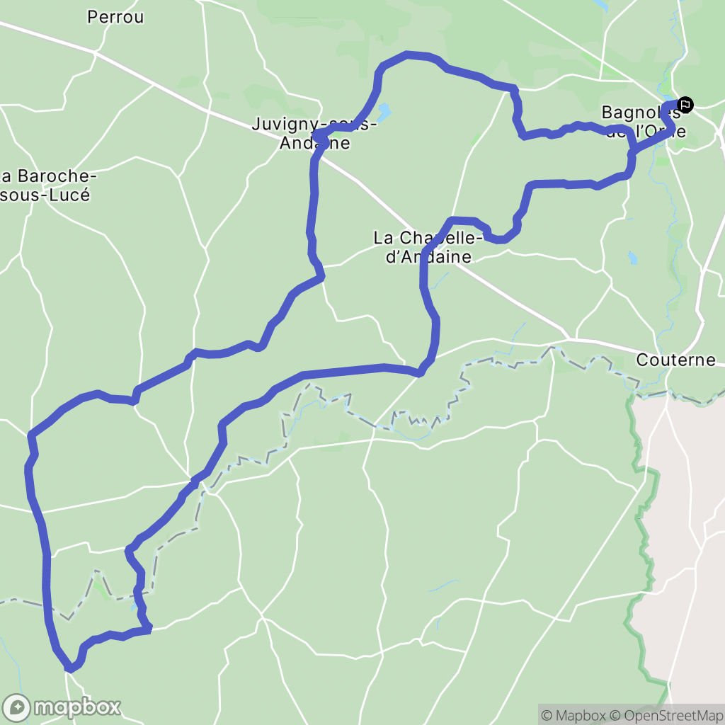 Bagnoles-de-l'Orne : carte du parcours de randonnée - France