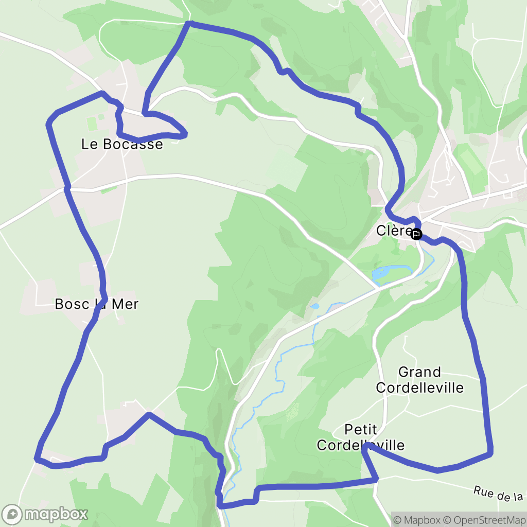 Clères : carte du parcours de randonnée - France