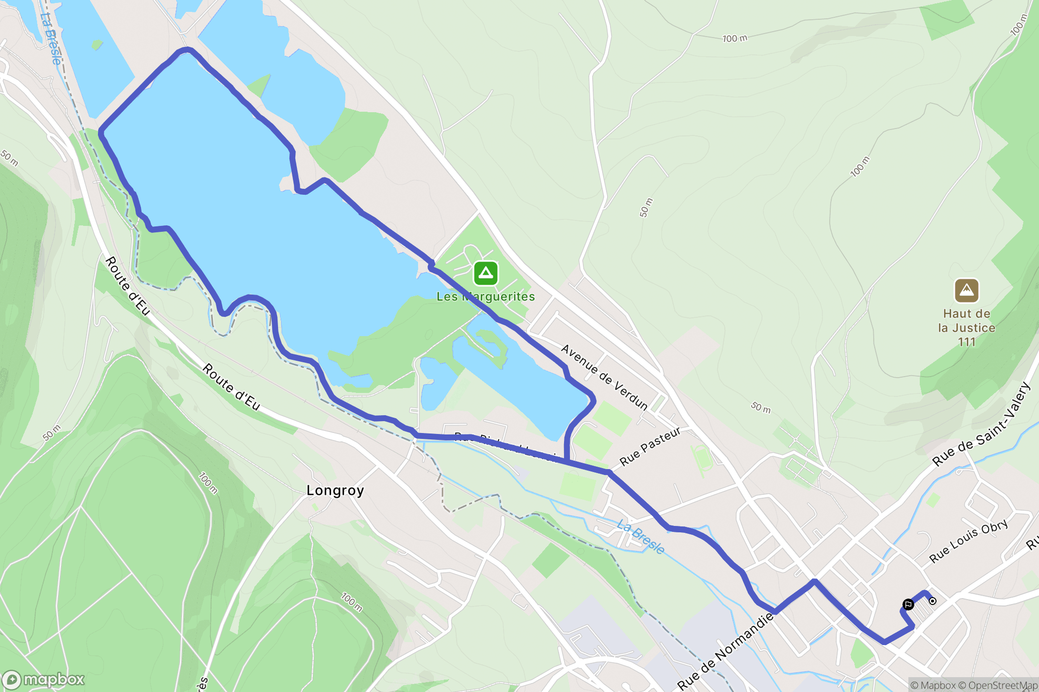 Gamaches : carte du parcours de randonnée - France