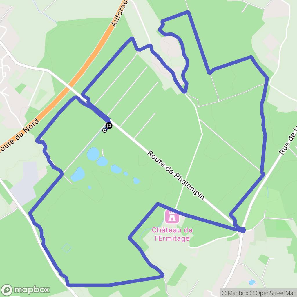 Phalempin : carte du parcours de randonnée - France