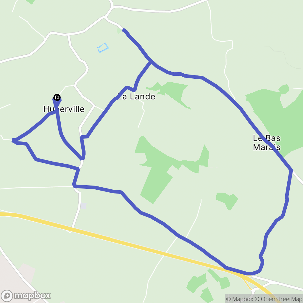 Huberville : carte du parcours de randonnée - France