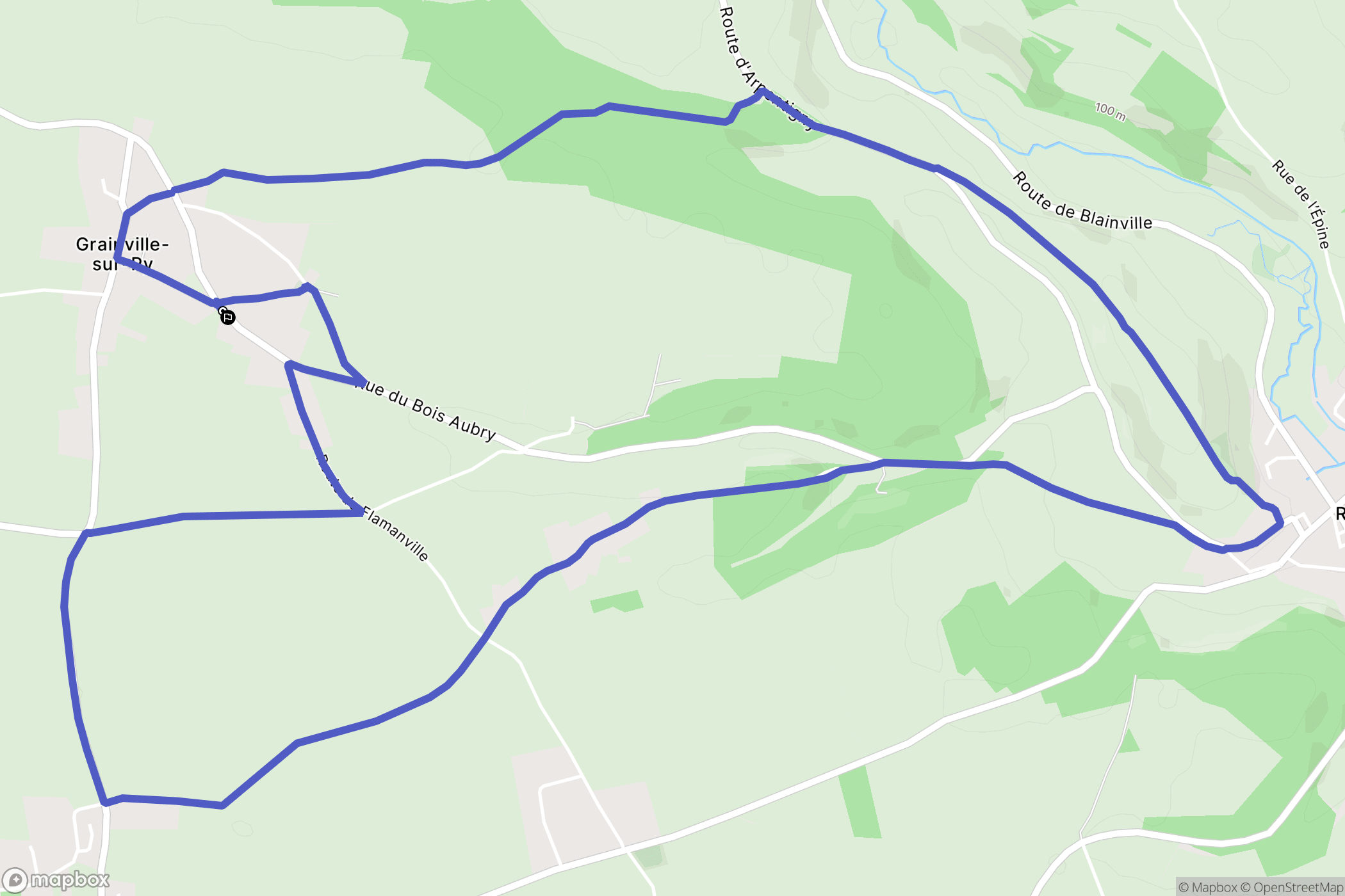 Grainville-sur-Ry : carte du parcours de randonnée - France
