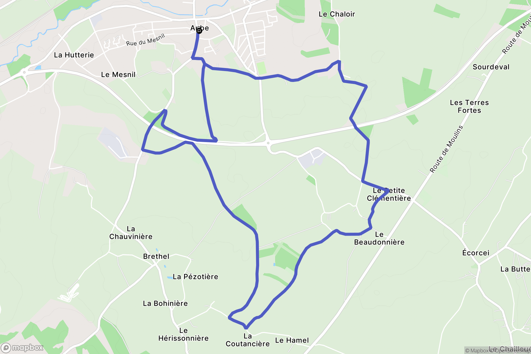 Aube : carte du parcours de randonnée - France