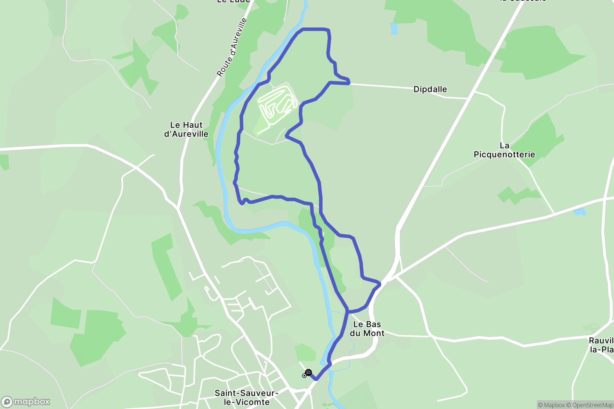 Saint-Sauveur-le-Vicomte : carte du parcours de randonnée - France