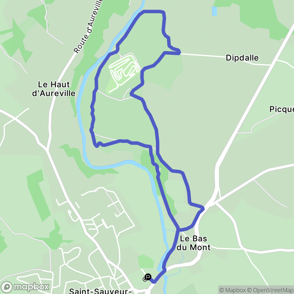Saint-Sauveur-le-Vicomte : carte du parcours de randonnée - France