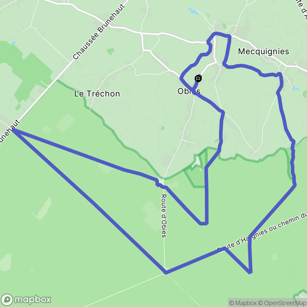 Obies : carte du parcours de randonnée - France