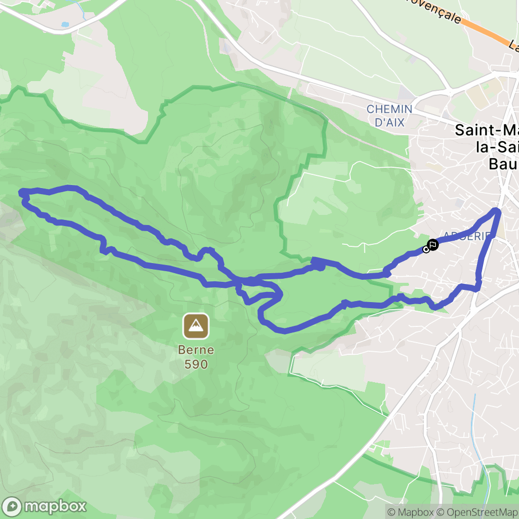 Saint-Maximin-la-Sainte-Baume : carte du parcours de randonnée - France