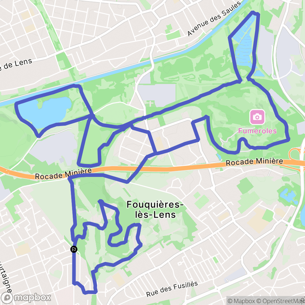 Fouquières-lès-Lens : carte du parcours de randonnée - France