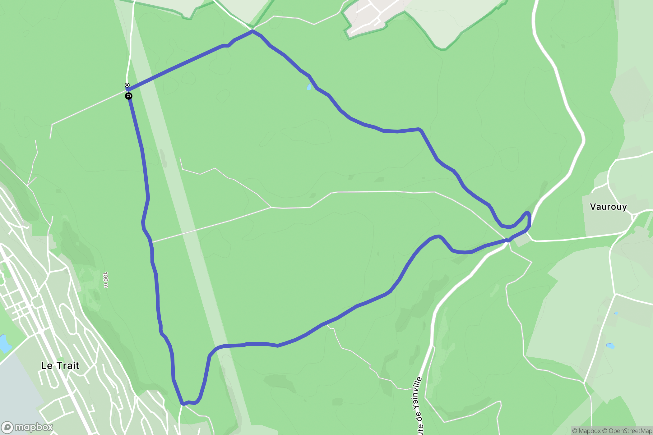 Le Trait : carte du parcours de randonnée - France