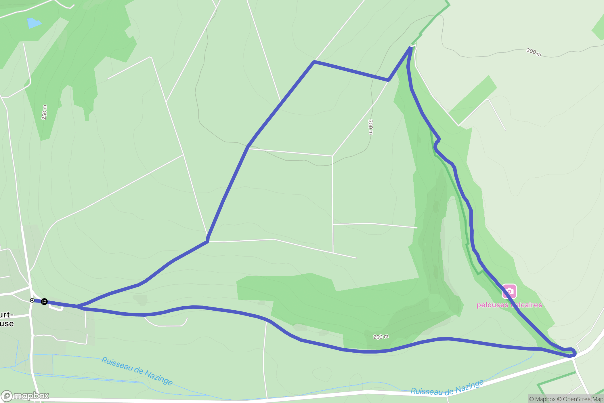 Génicourt-sur-Meuse : carte du parcours de randonnée - France
