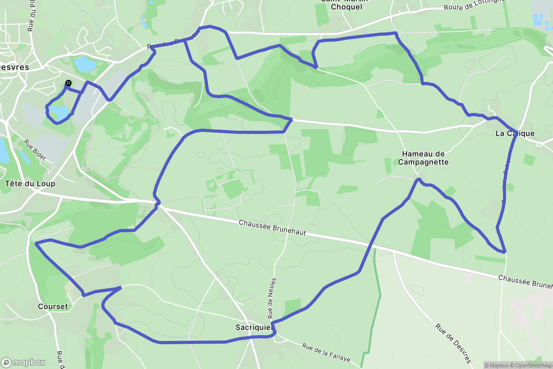 Desvres : carte du parcours de randonnée - France