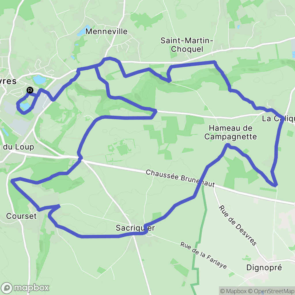 Desvres : carte du parcours de randonnée - France