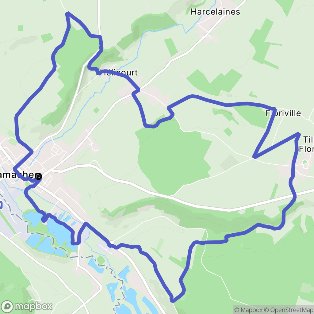 Gamaches : carte du parcours de randonnée - France