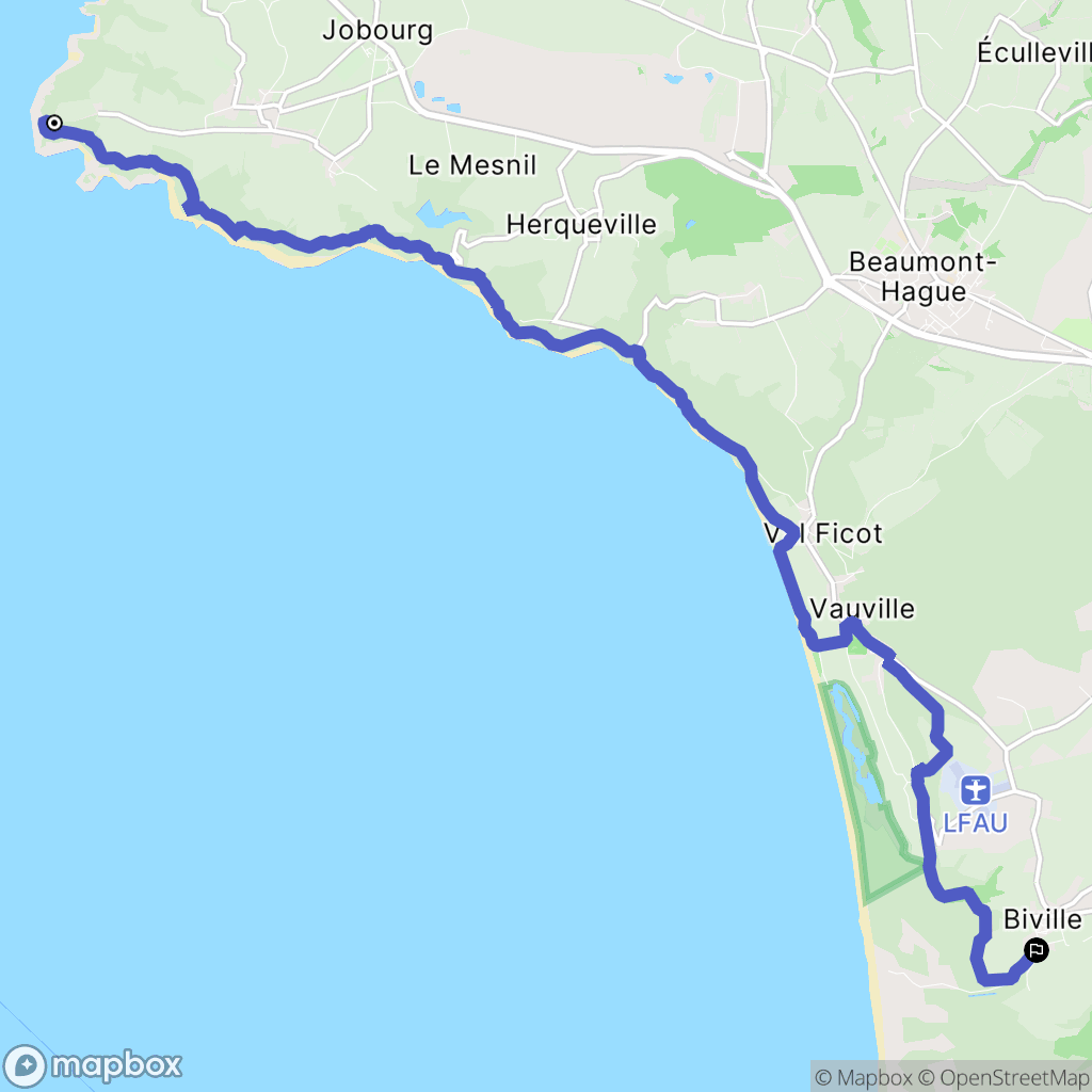Jobourg : carte du parcours de randonnée - France