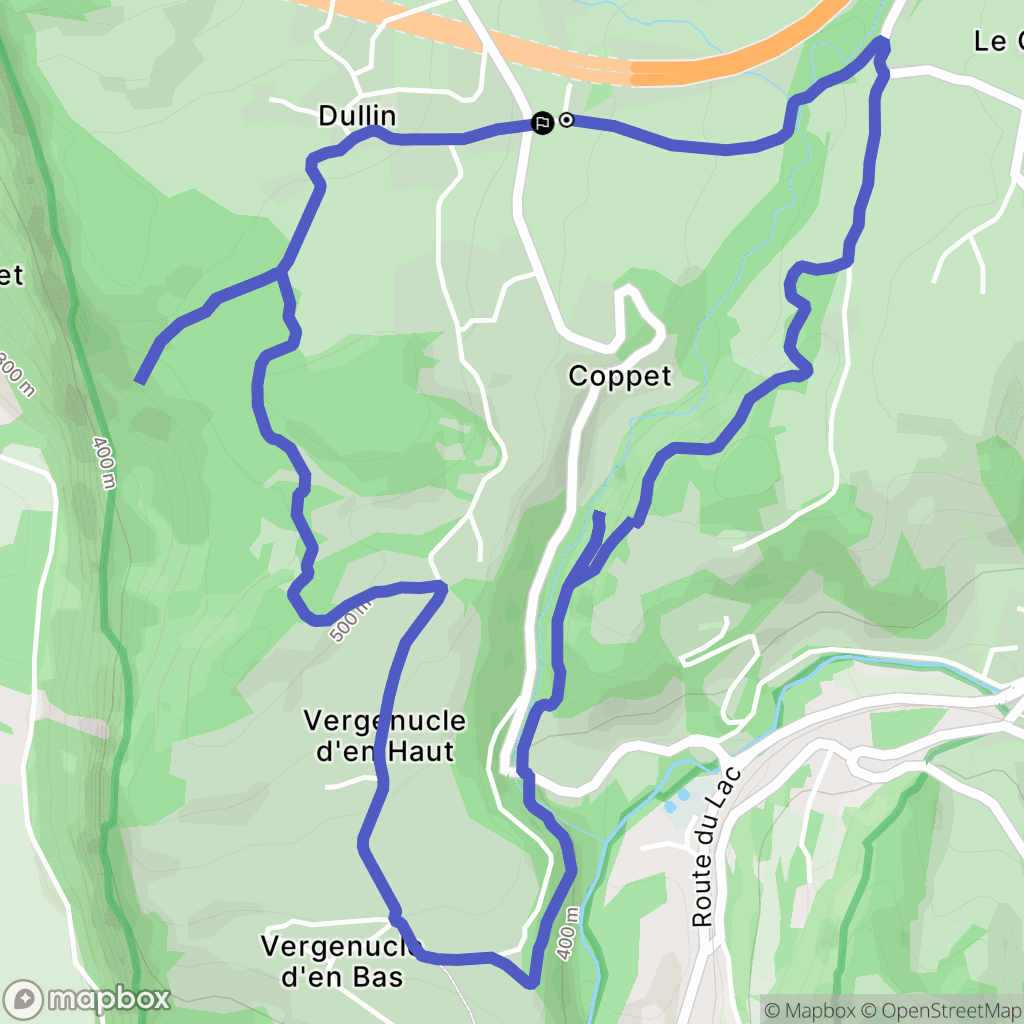 Dullin : carte du parcours de randonnée - France