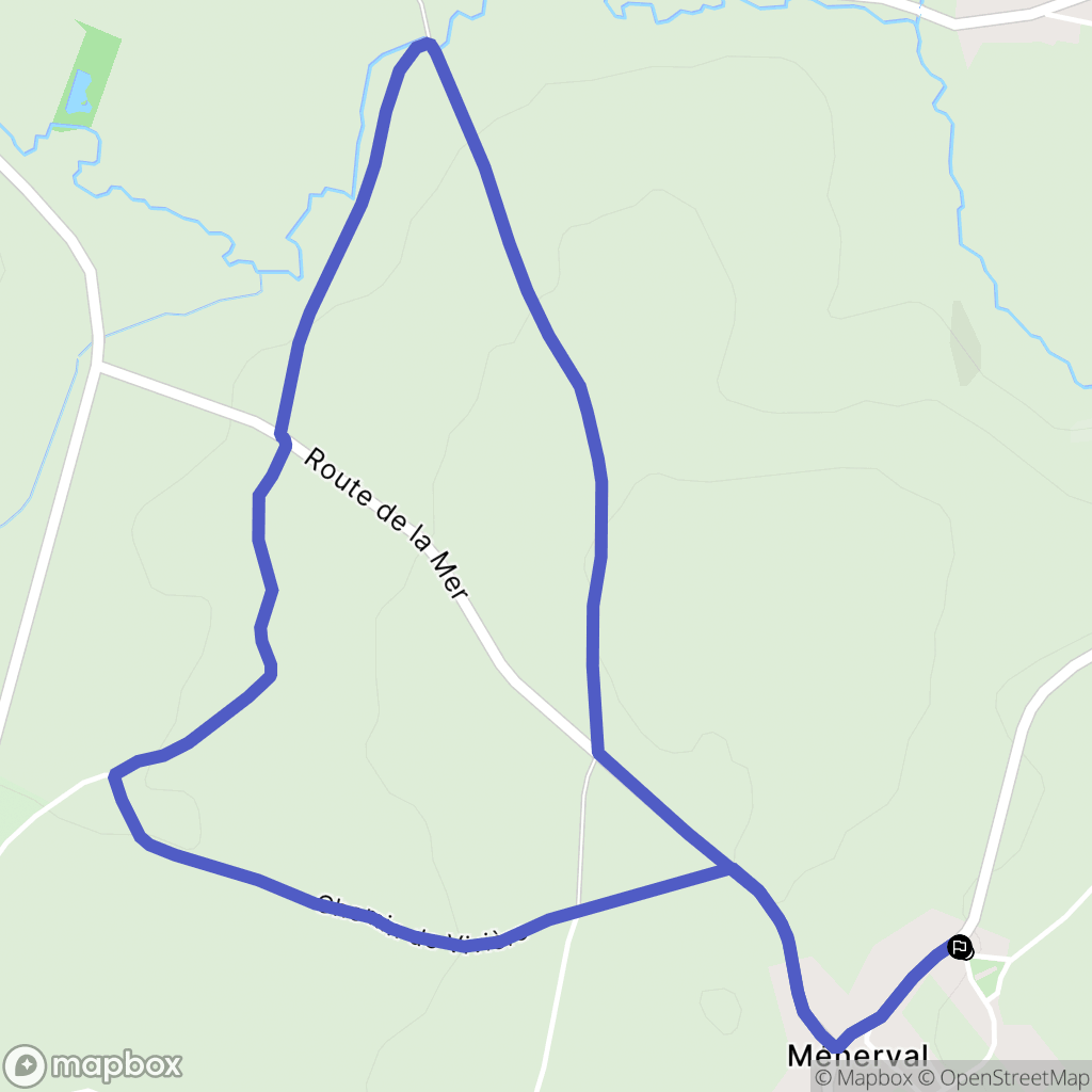 Ménerval : carte du parcours de randonnée - France