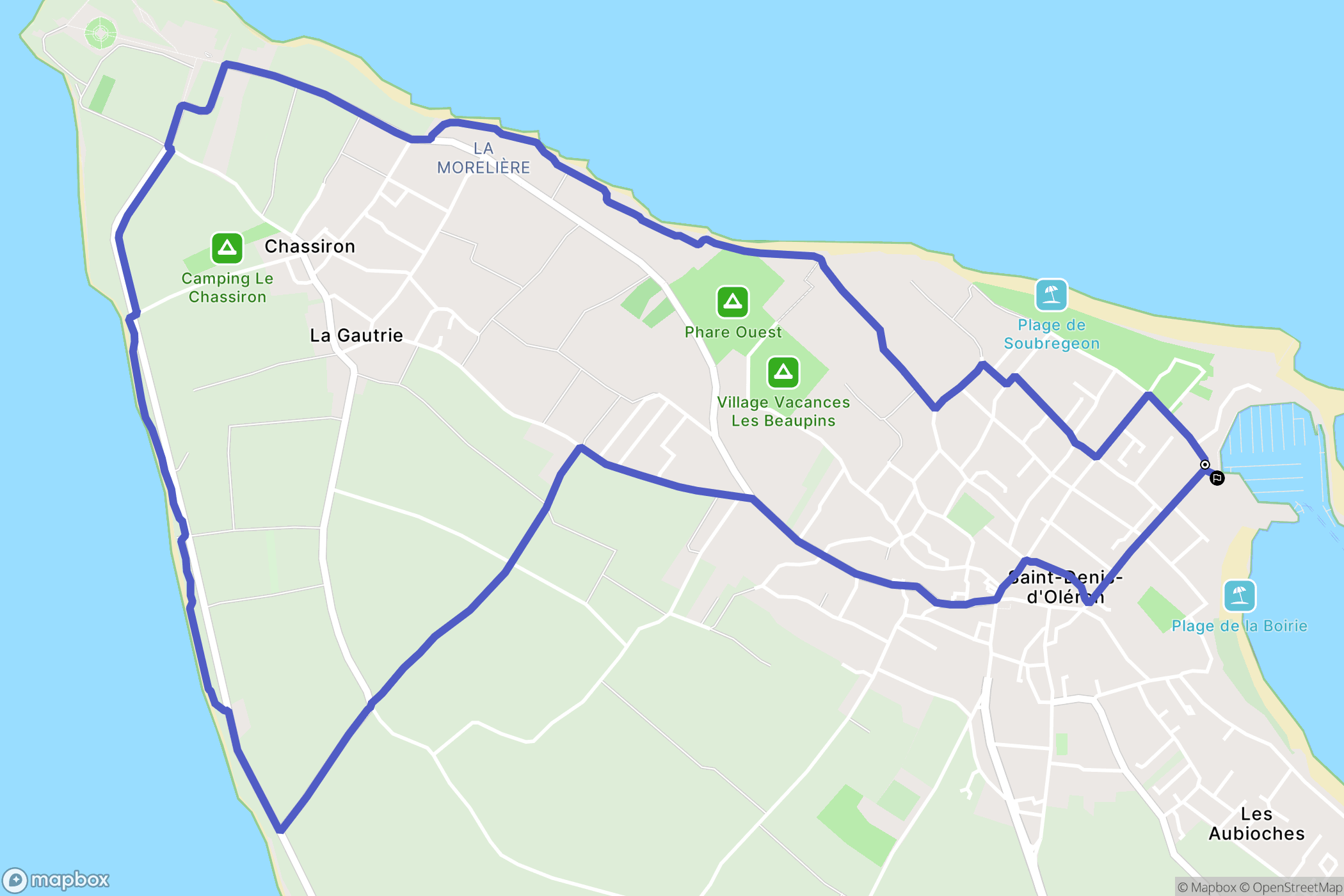 Saint-Denis-d'Oléron : carte du parcours de randonnée - France
