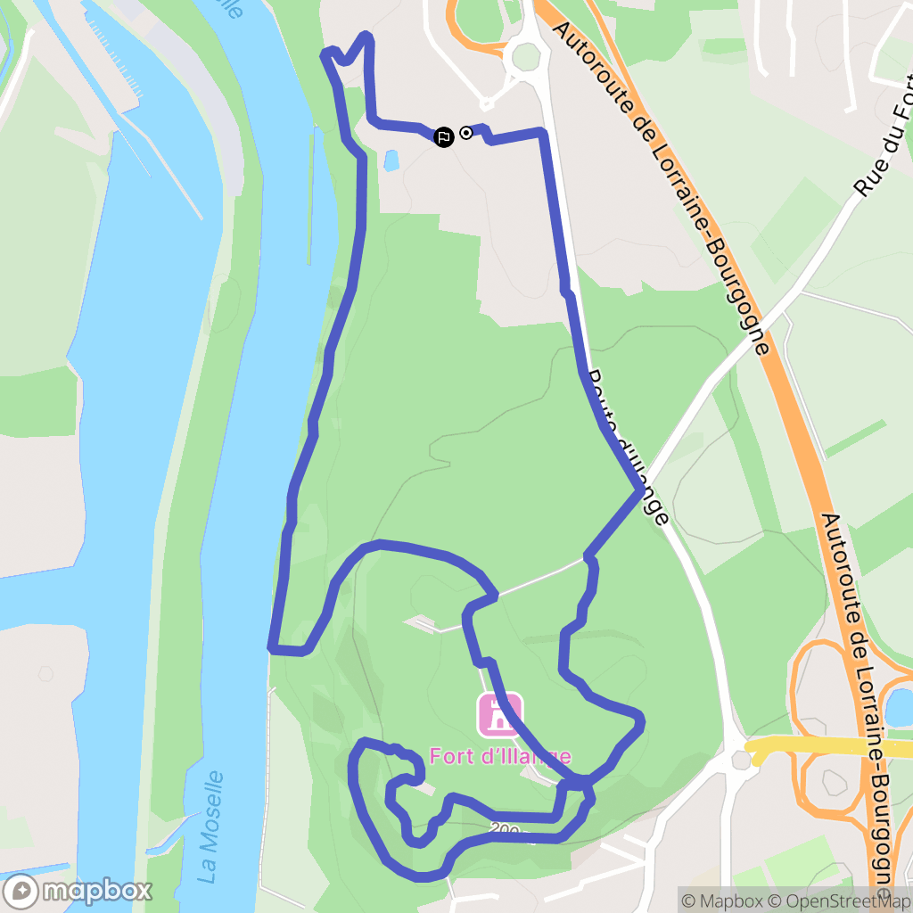 Illange : carte du parcours de randonnée - France