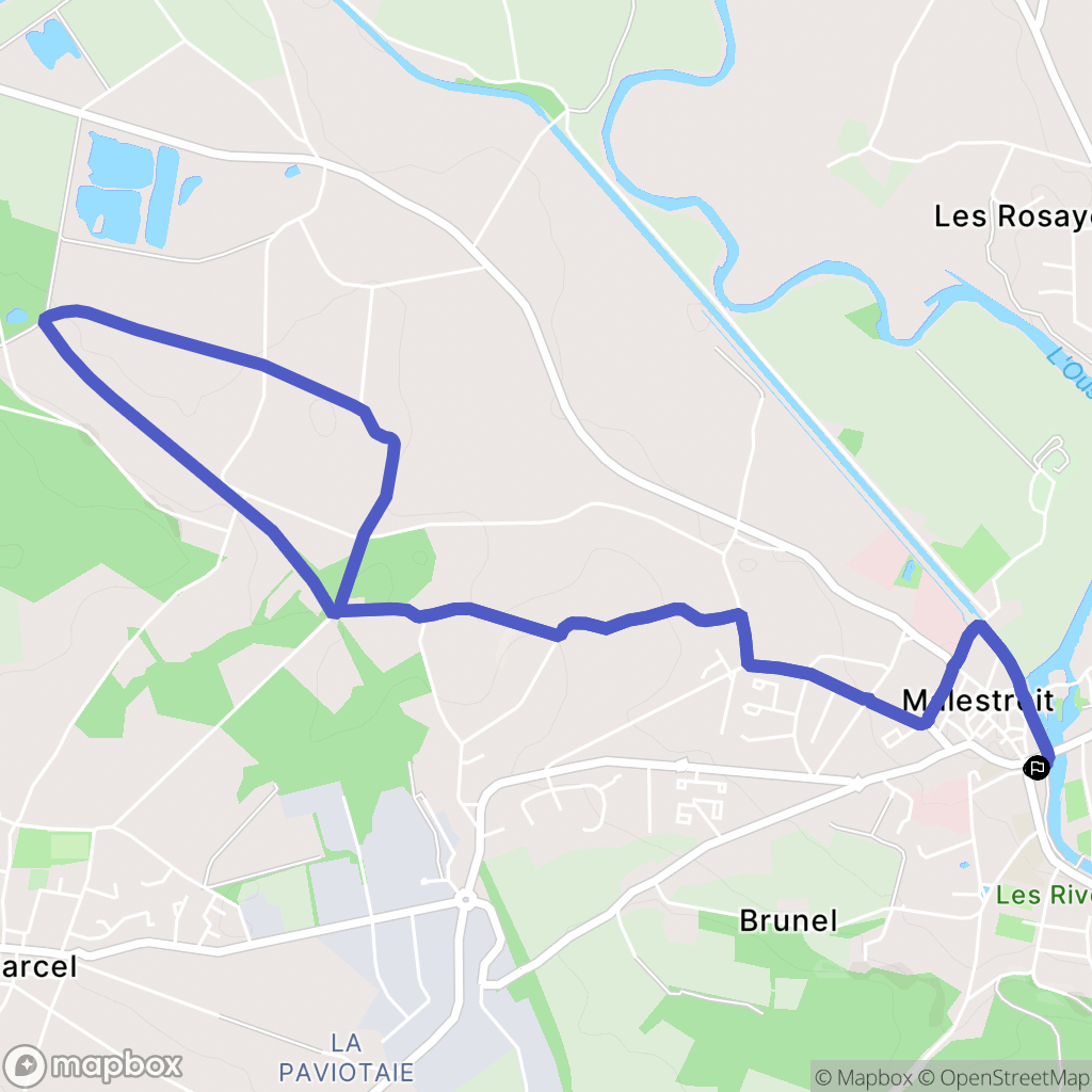 Malestroit : carte du parcours de randonnée - France