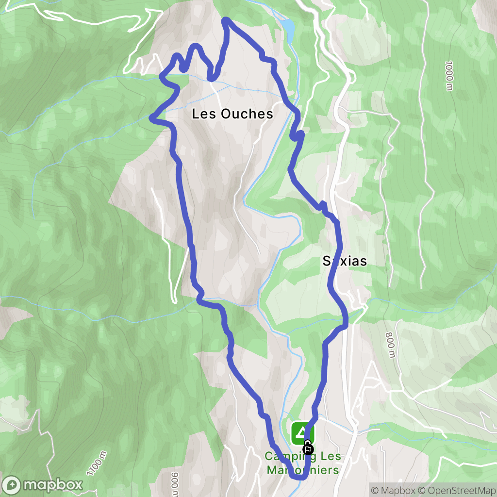Saxias, Le Petit-Bornand-les-Glières : carte du parcours de randonnée - France