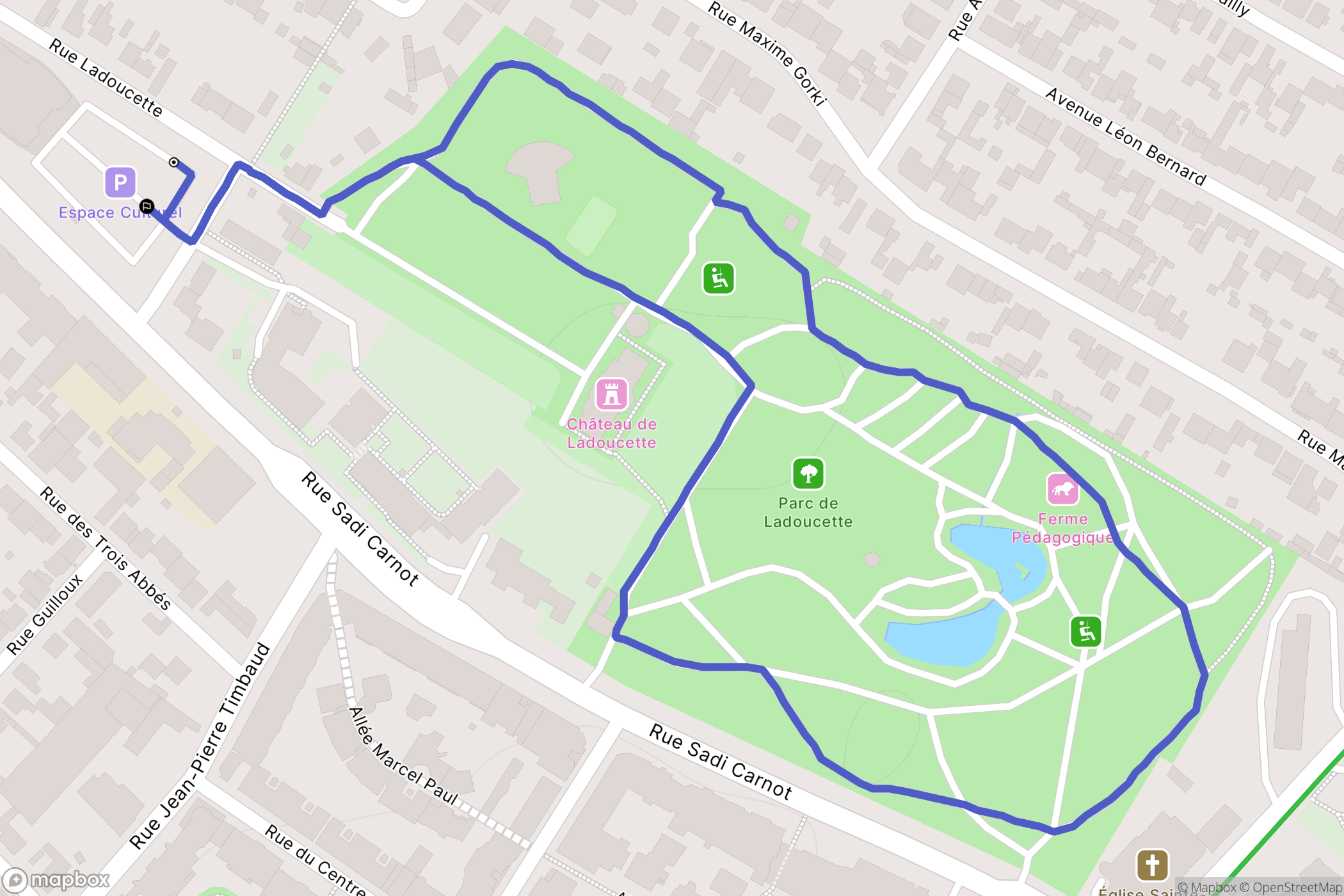 Drancy : carte du parcours de randonnée - France