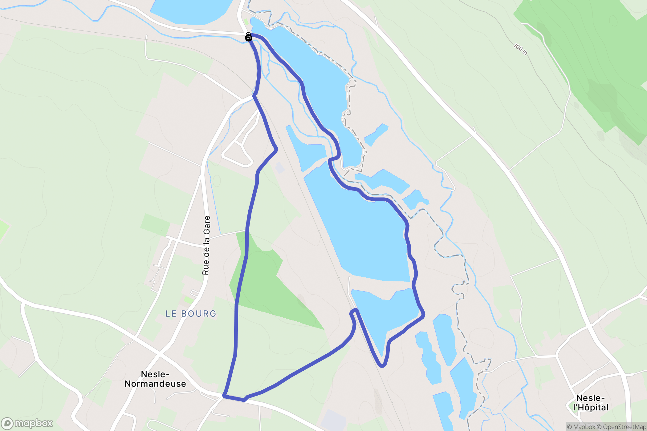Neslette : carte du parcours de randonnée - France
